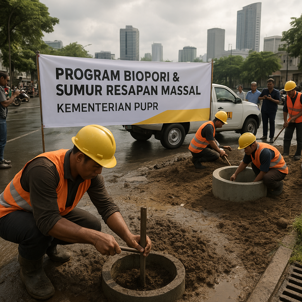 Kementerian PUPR Terapkan Teknologi Biopori dan Sumur Resapan Massal untuk Tangani Banjir Perkotaan
