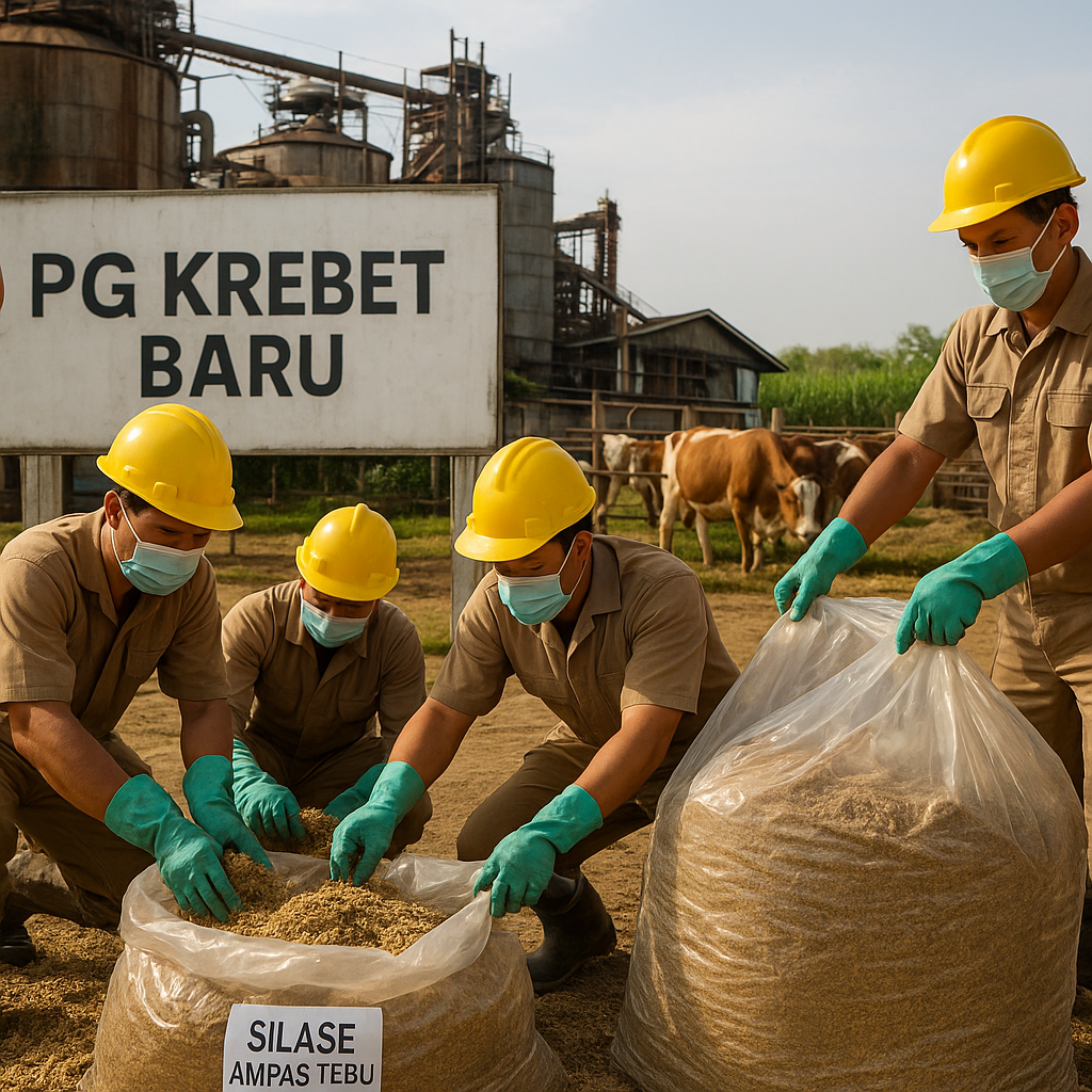 Inovasi Silase Ampas Tebu dari PG Krebet Baru, Ubah Limbah Jadi Pakan Ternak Bernilai