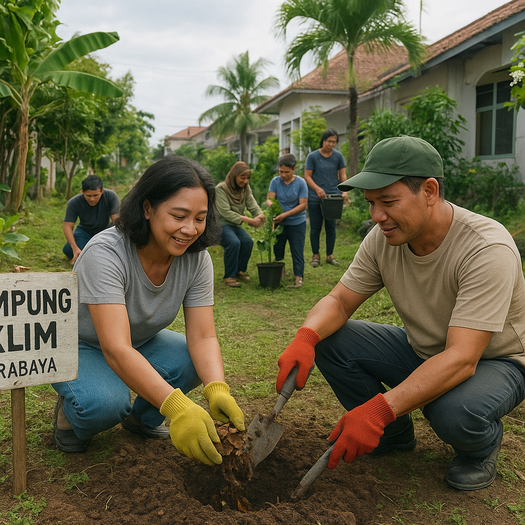 Kampung Iklim di Surabaya: Inisiatif Warga Kurangi Emisi dan Atasi Banjir dengan Biopori dan Tanaman