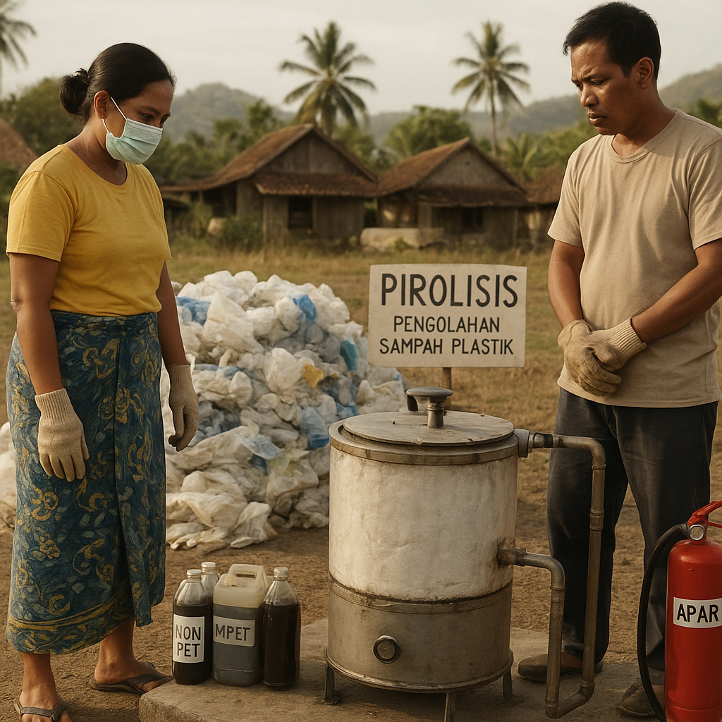 Pengolahan Sampah Plastik Jadi Bahan Bakar Minyak dengan Teknologi Pirolisis Skala Kecil