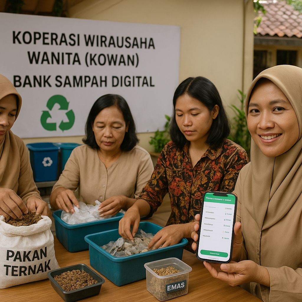 Bank Sampah Digital Koperasi Wirausaha Wanita: Ubah Sampah Jadi Pakan Ternak dan Emas