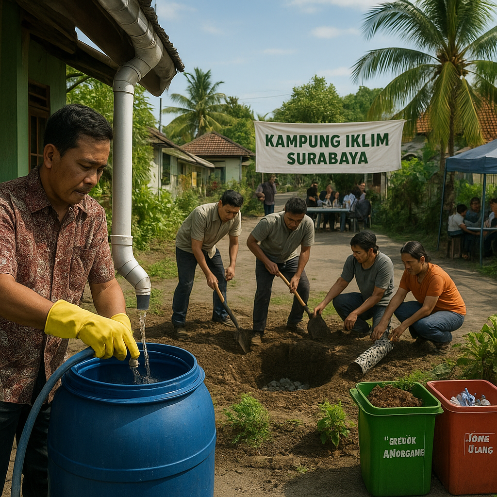 Kampung Iklim di Surabaya Sukses Kurangi Sampah dan Bangun Sistem Air Hujan