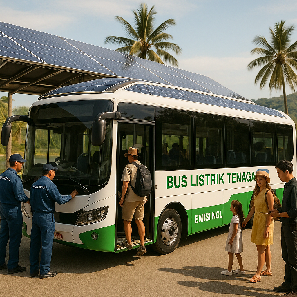 Kemenhub Kembangkan Bus Listrik Tenaga Surya untuk Angkutan Umum di Kawasan Wisata