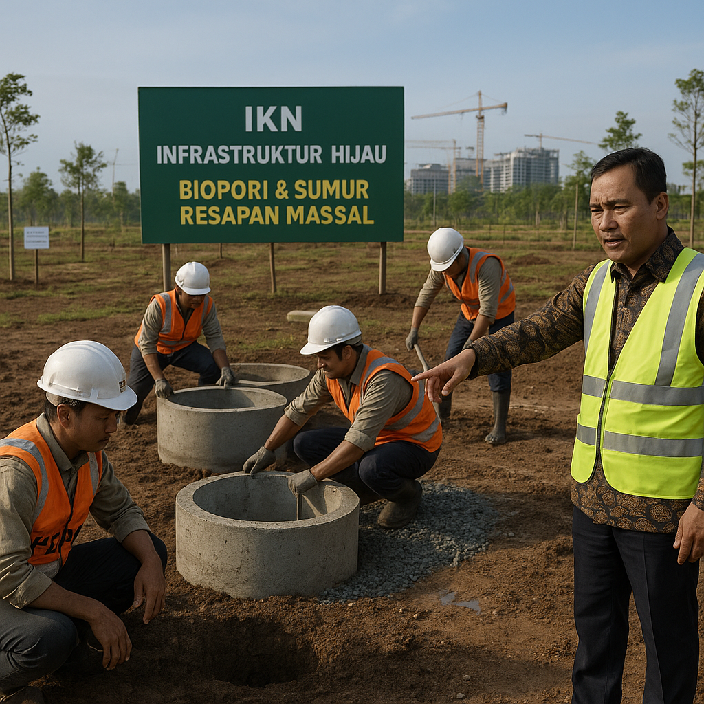 Kementerian PUPR Terapkan Teknologi Biopori dan Sumur Resapan Massal untuk Tangani Banjir dan Krisis Air di Ibu Kota Baru
