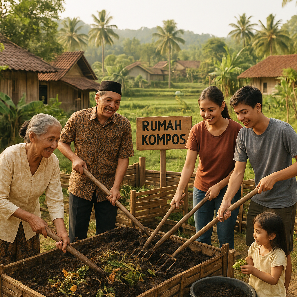 Program 'Rumah Kompos' Desa di Jawa Barat Kurangi Sampah dan Hasilkan Pupuk Murah
