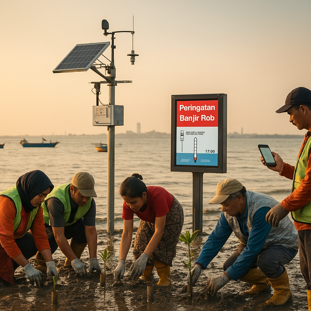 Mitigasi Banjir Rob dengan Mangrove dan Teknologi Early Warning System Berbasis IoT di Semarang