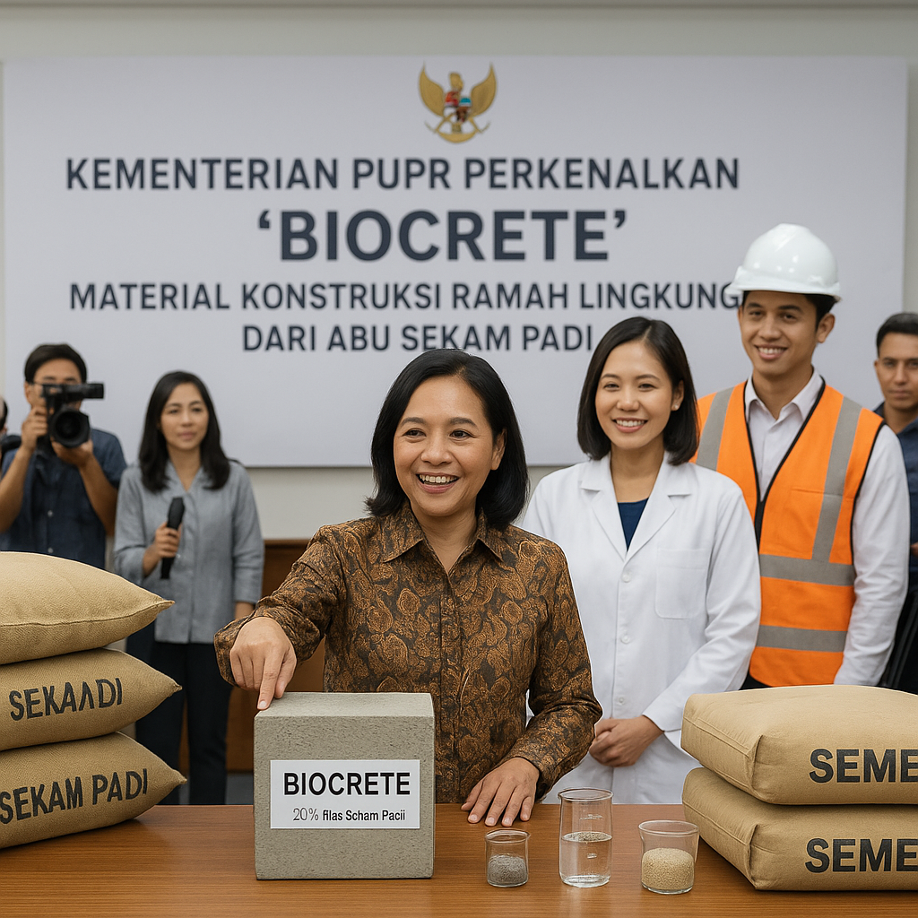 Kementerian PUPR Perkenalkan 'Biocrete': Material Konstruksi Ramah Lingkungan dari Abu Sekam Padi