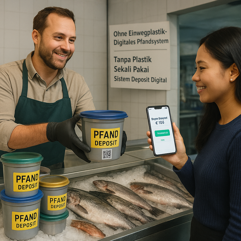 Kemasan Seafood Ramah Lingkungan dengan Sistem Pembayaran Digital di Jerman