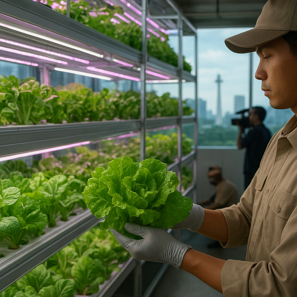 Vertical Farming dengan LED di Jakarta Hasilkan Sayuran Lokal Berkualitas Tinggi