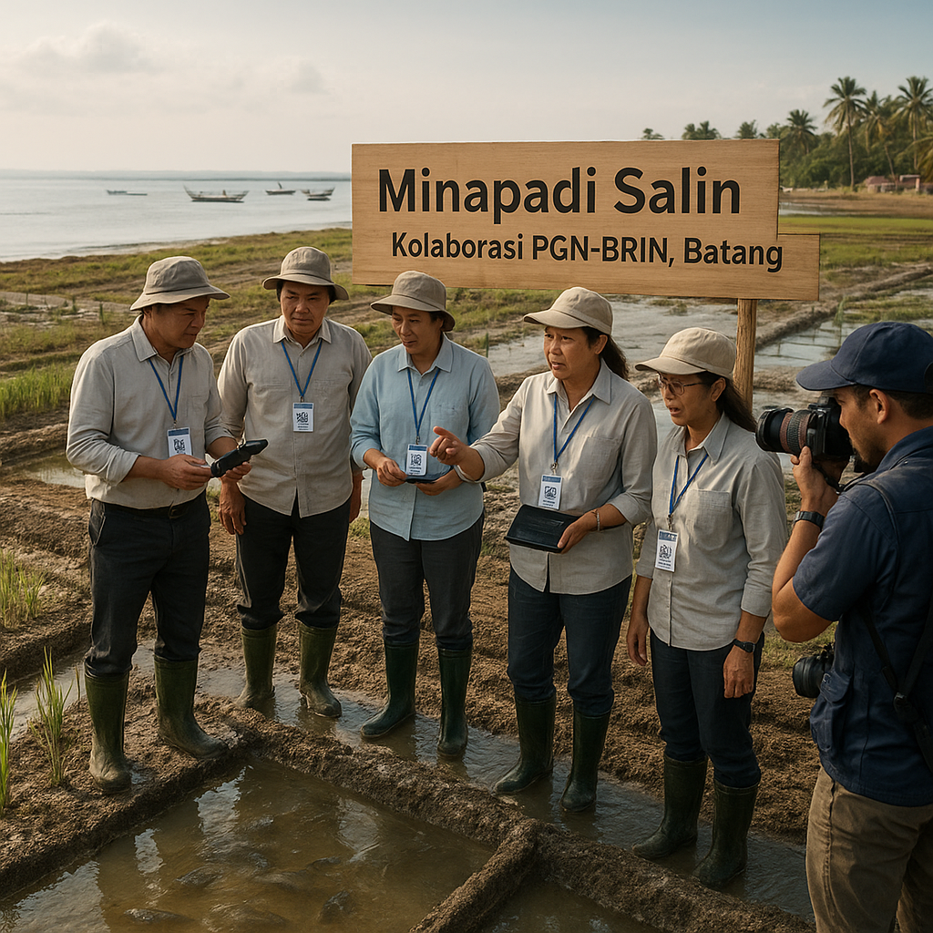 Kolaborasi PGN-BRIN Kembangkan 'Minapadi Salin' di Batang, Optimalkan Lahan Pesisir yang Tersalinisasi