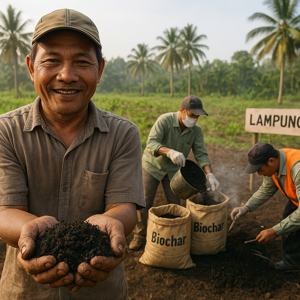 Biochar dari Limbah Pertanian Tingkatkan Kesuburan Tanah dan Serap Karbon di Lampung