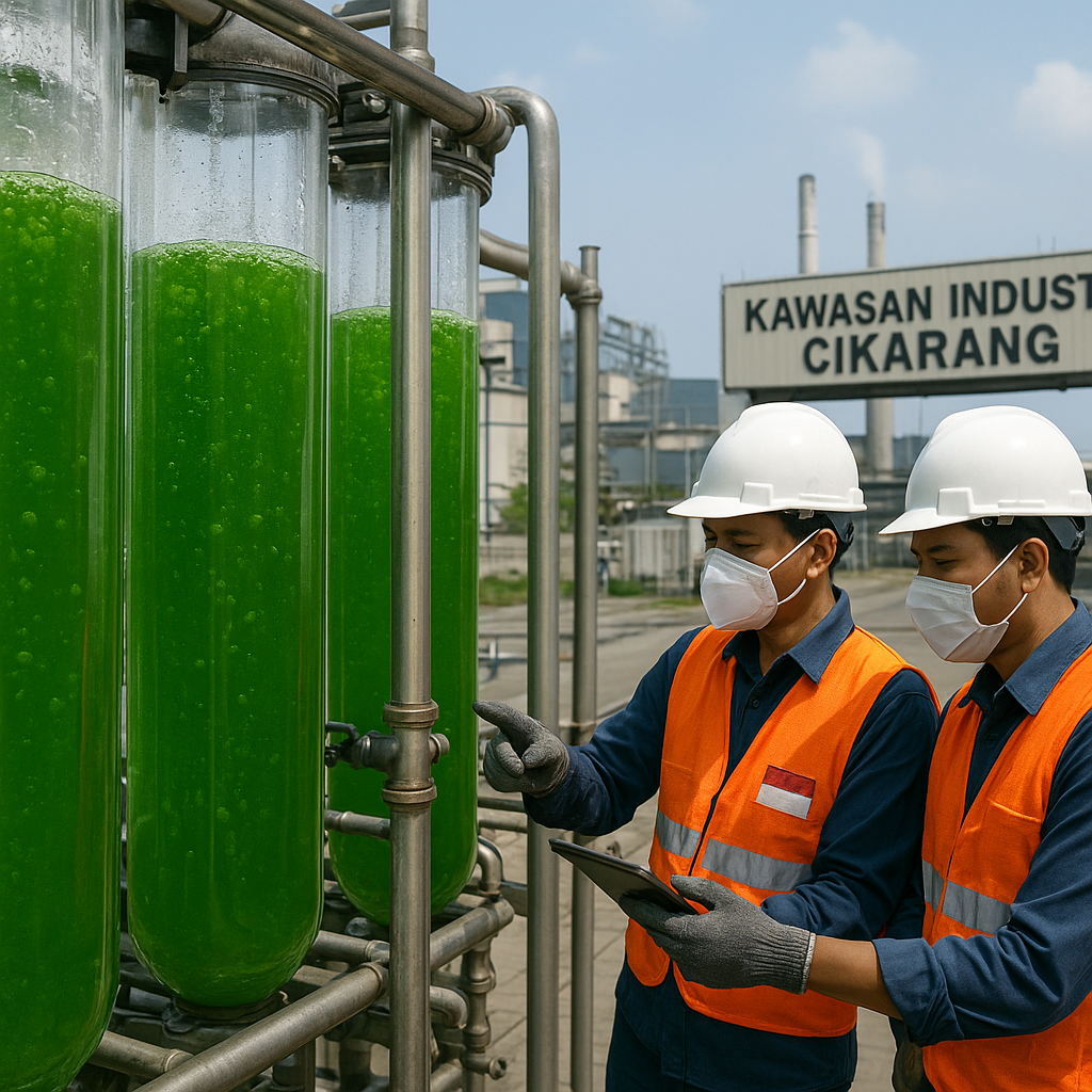 Bioreaktor Mikroalga di Kawasan Industri Cikarang Serap Emisi CO2 dan Hasilkan Biomassa