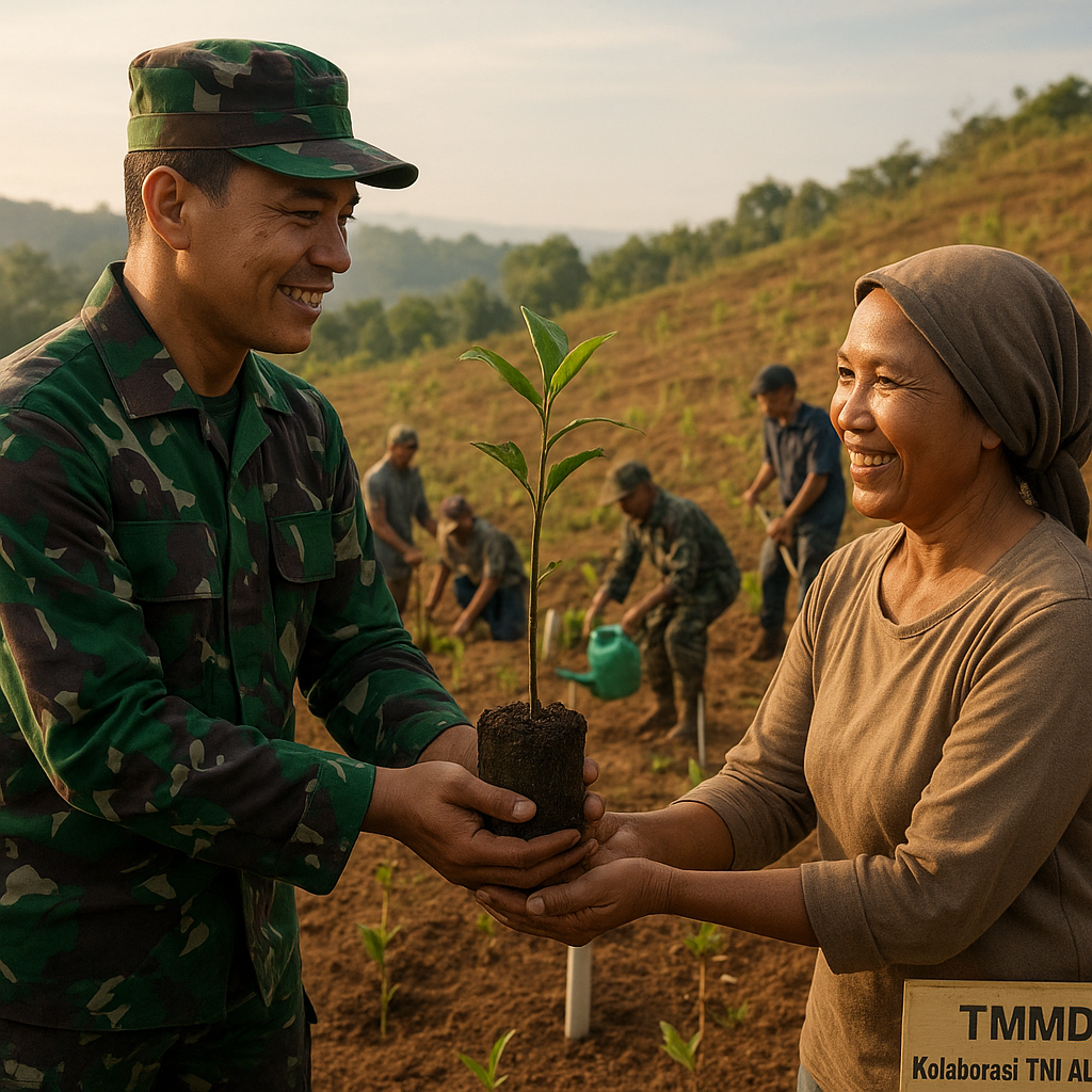 Kolaborasi TNI AD dengan Masyarakat Pulihkan Lahan Kritis melalui Penanaman Pohon Endemik