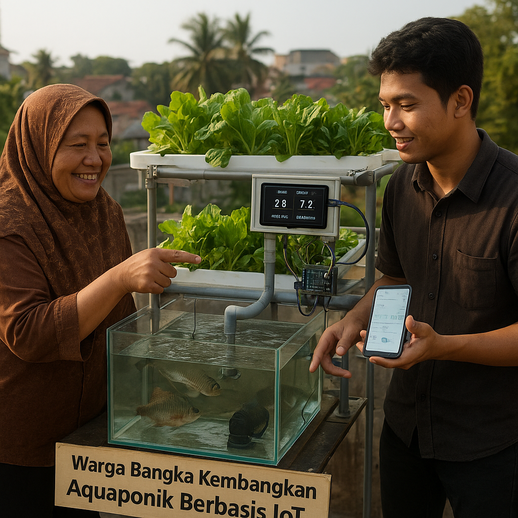 Warga Bangka Kembangkan Aquaponik dengan Teknologi IoT untuk Ketahanan Pangan Perkotaan