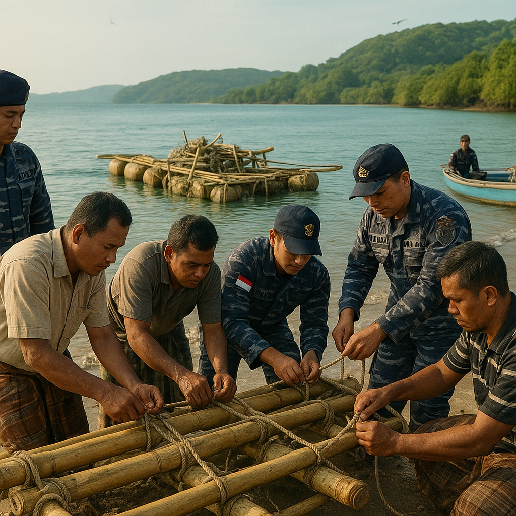 Kolaborasi TNI AL dan Nelayan di Sulawesi Tengah Kembangkan Rumpon Ekologis dari Bambu