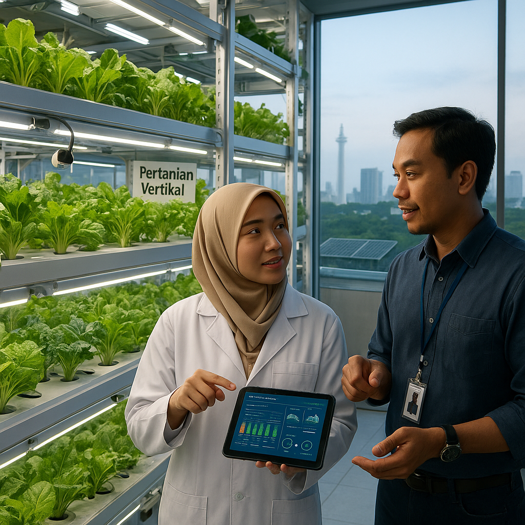 Vertical Farming dengan Teknologi IoT di Jakarta Hasilkan Sayuran Segar Lokal Sepanjang Tahun