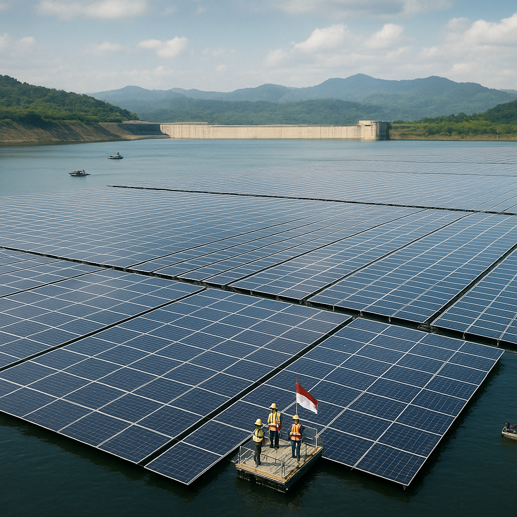 Solar Panel Floating di Waduk Cirata Jadi Pembangkit Listrik Terapung Terbesar ASEAN