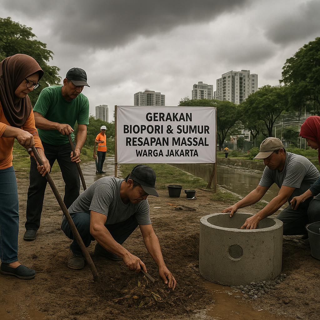 Inovasi Biopori dan Sumur Resapan Massal di Jakarta Kurangi Banjir dan Isi Air Tanah