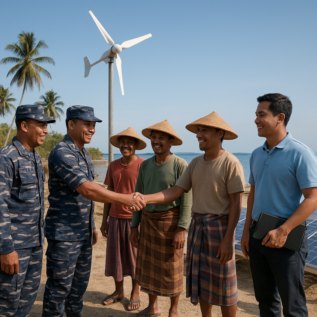 Kolaborasi TNI AL dan Nelayan Pulau Terpencil Kembangkan Energi Hybrid Angin-Surya