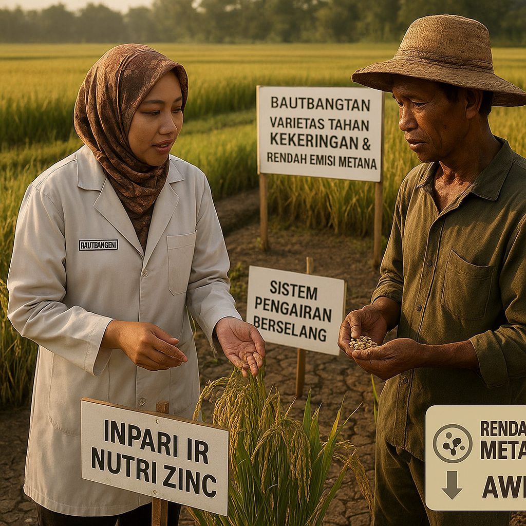 Pengembangan Varietas Padi Tahan Kekeringan dan Rendah Emisi Metana oleh Balitbangtan