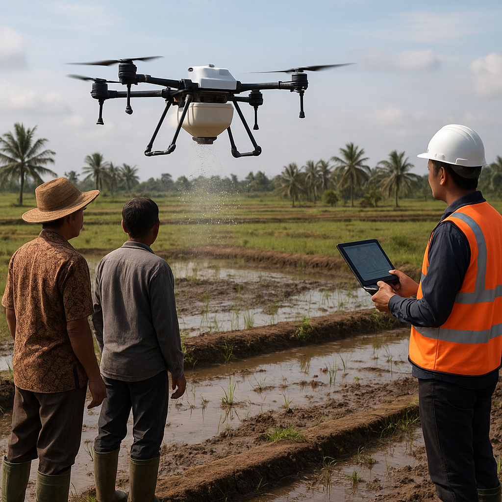 Drone Penyebar Benih dan Pupuk: Teknologi Precisi Agriculture Dongkrak Produktivitas Lahan Rawa di Sumsel