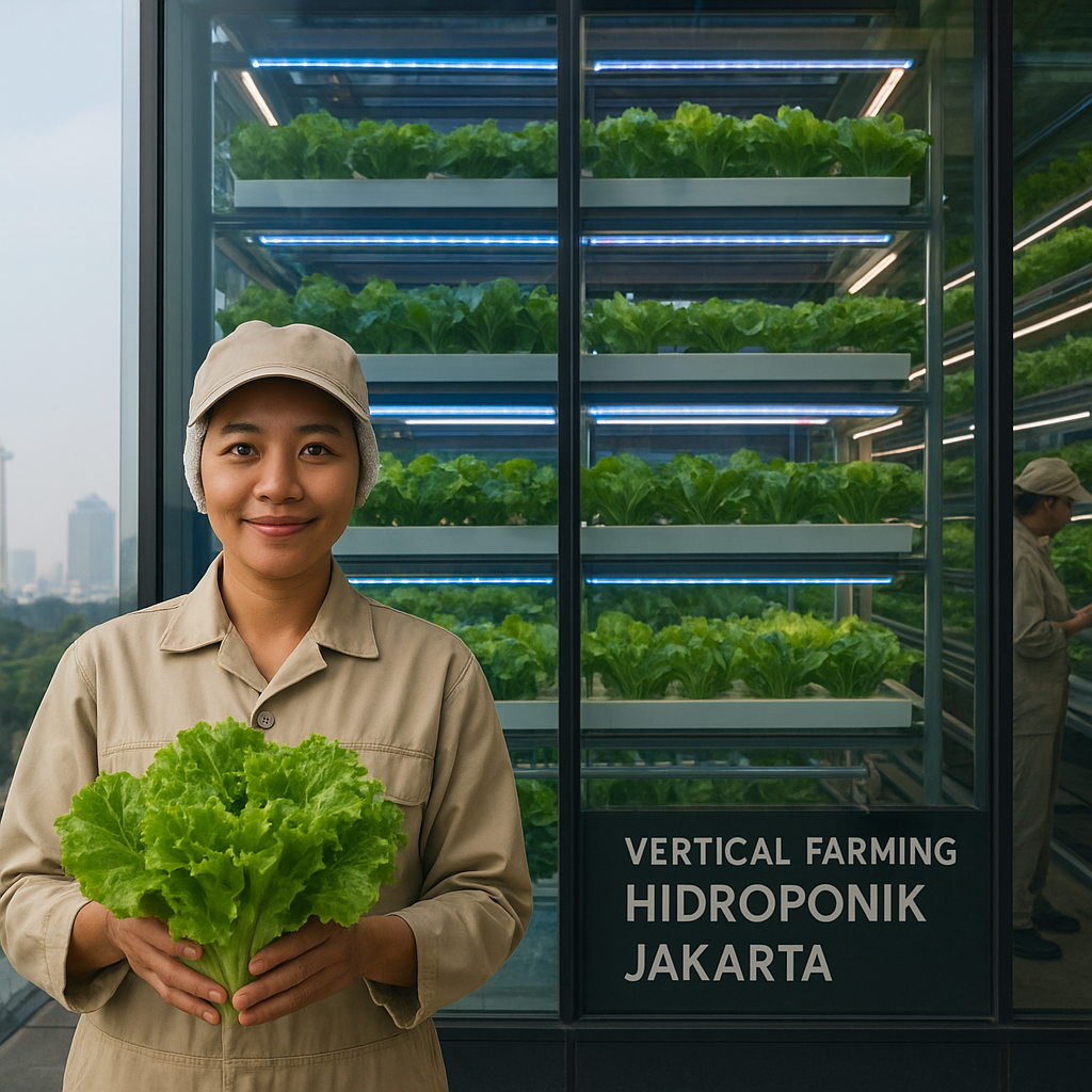 Vertical Farming dengan Sistem Hydroponic Skyscraper di Jakarta Pasok Sayuran Segar Perkotaan