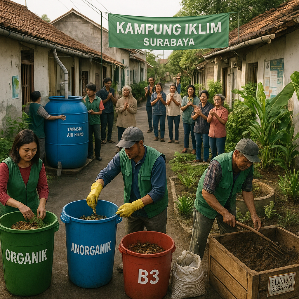 Kampung Iklim di Surabaya: Inisiatif Warga Kelola Sampah dan Air Hujan Kurangi Dampak Perubahan Iklim