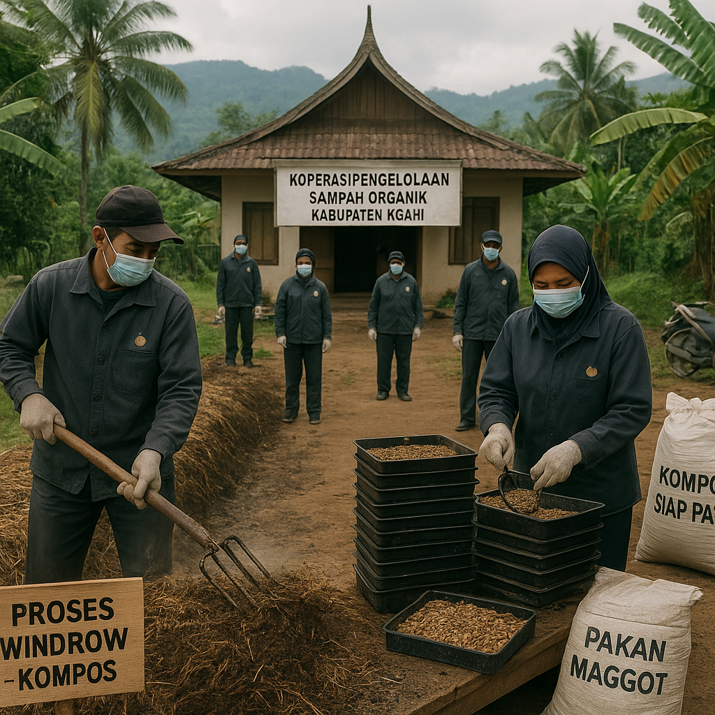 Koperasi Pengelolaan Sampah Organik Menghasilkan Kompos & Pakan Maggot di Tingkat Desa