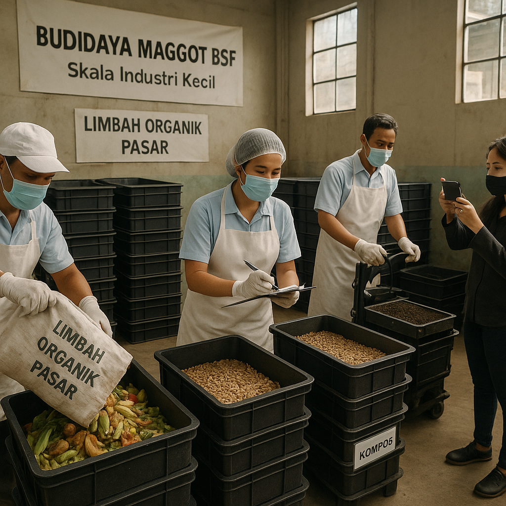Budidaya Maggot BSF Skala Industri Kecil untuk Mengelola Limbah Organik Pasar