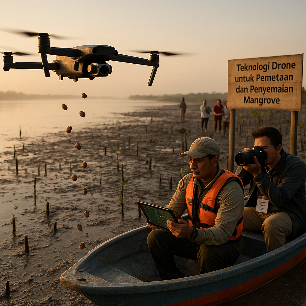 Teknologi Drone untuk Pemetaan dan Penyemaian Mangrove di Kawasan Pesisir Rawan