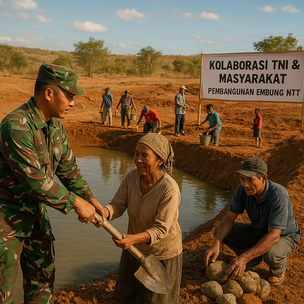 Kolaborasi TNI dengan Masyarakat untuk Pembangunan Embung dan Infrastruktur Air di Nusa Tenggara