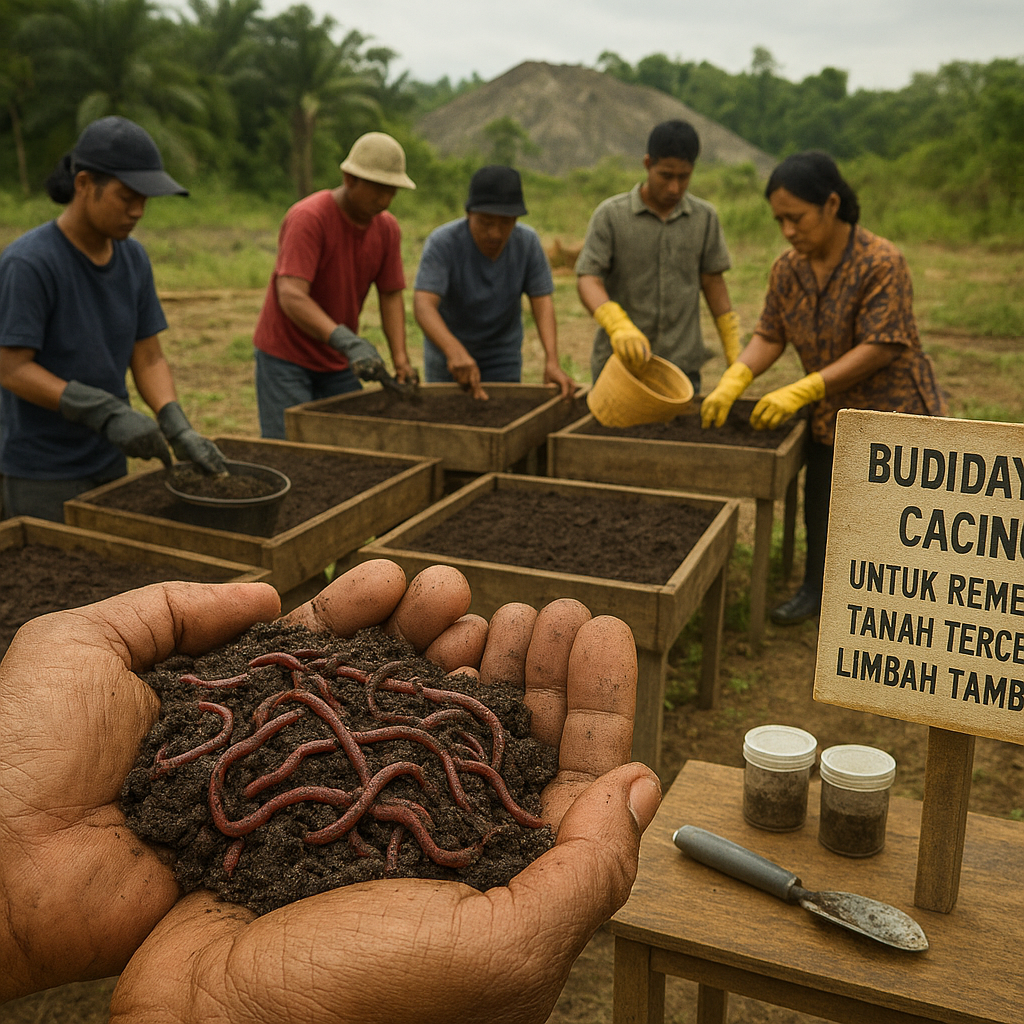 Budidaya Cacing untuk Remediasi Tanah Tercemar Limbah Tambang