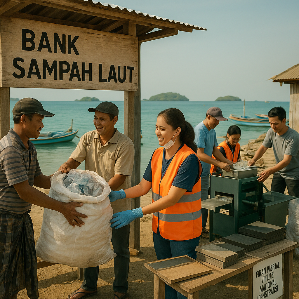 Inisiatif 'Bank Sampah Laut' di Kepulauan Seribu Mengumpulkan Plastik untuk Material Konstruksi