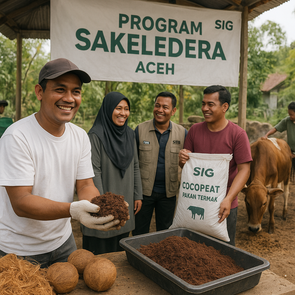 SIG Olah Sampah Kelapa Jadi Pakan Ternak untuk Sejahterakan Warga Aceh