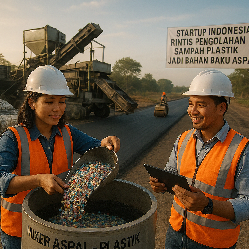 Startup Indonesia Rintis Pengolahan Sampah Plastik Jadi Bahan Baku Aspal