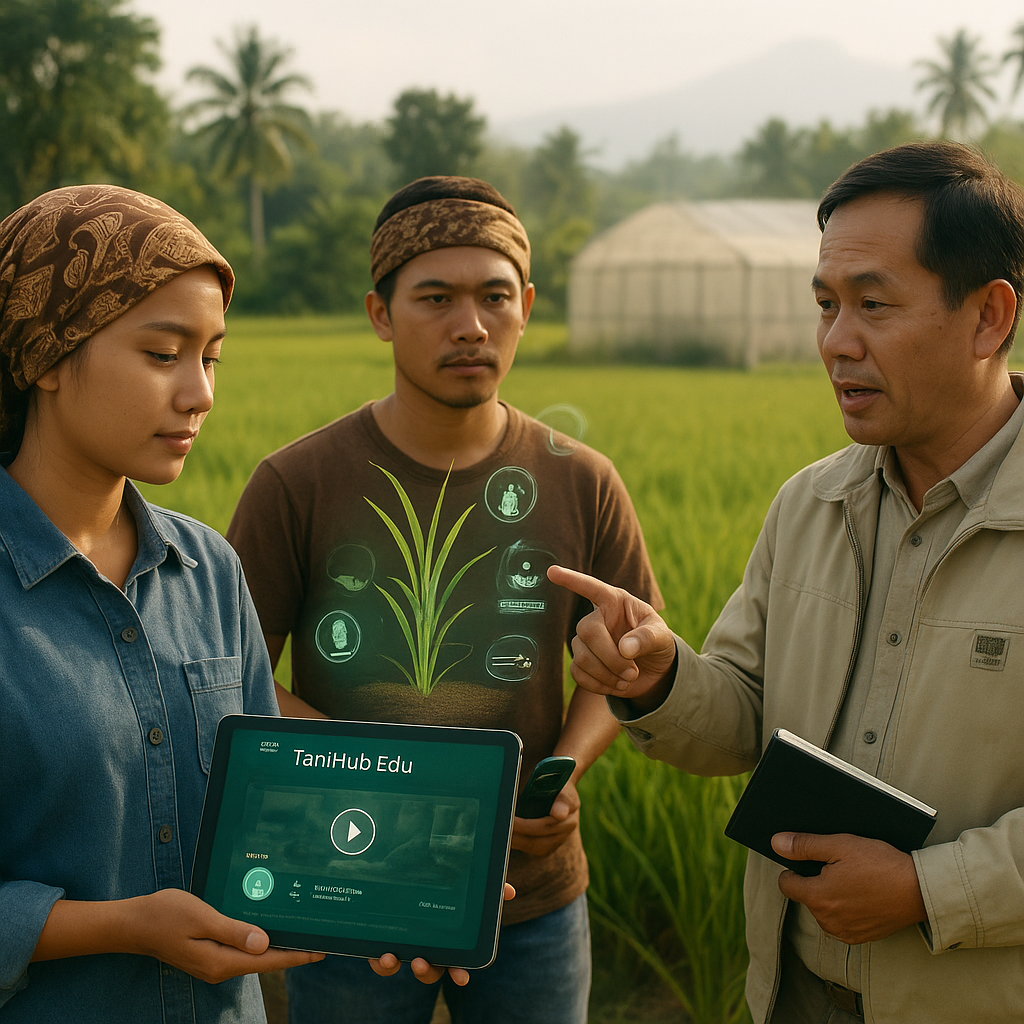Aplikasi 'TaniHub Edu' dengan Konten Video Interaktif dan Augmented Reality untuk Penyuluhan Pertanian 4.0 bagi Petani Muda