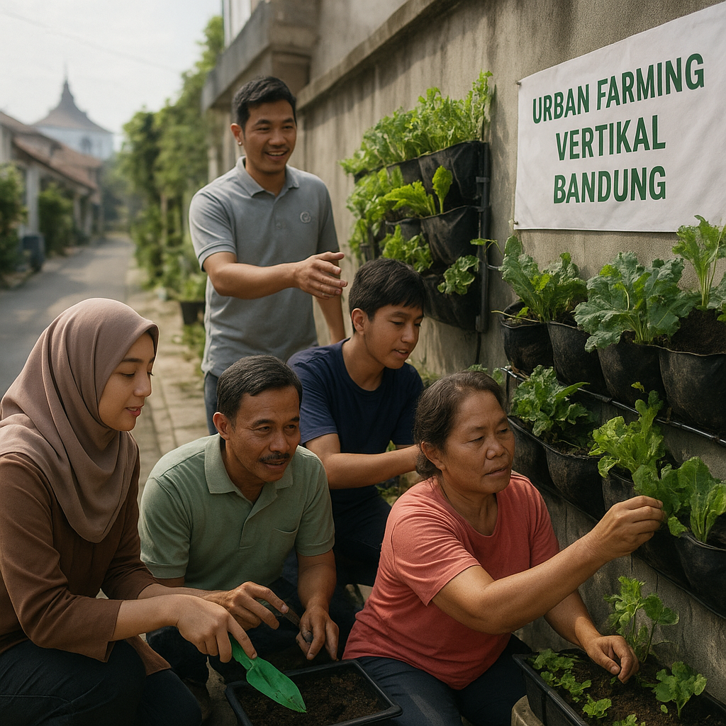 Kota Bandung Terapkan Sistem Urban Farming Vertikal di Lahan Terbatas