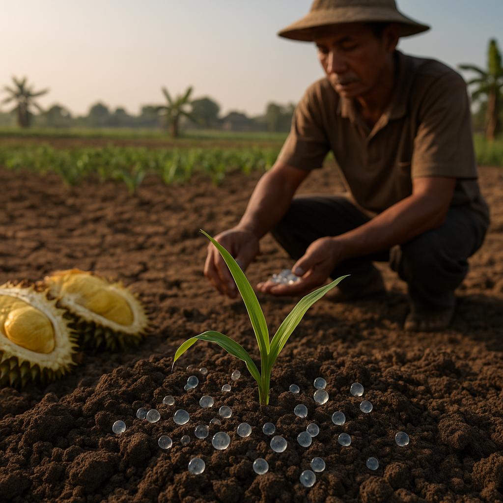 Teknologi Hydrogel dari Kulit Durian: Solusi Penyimpanan Air untuk Pertanian Lahan Kering