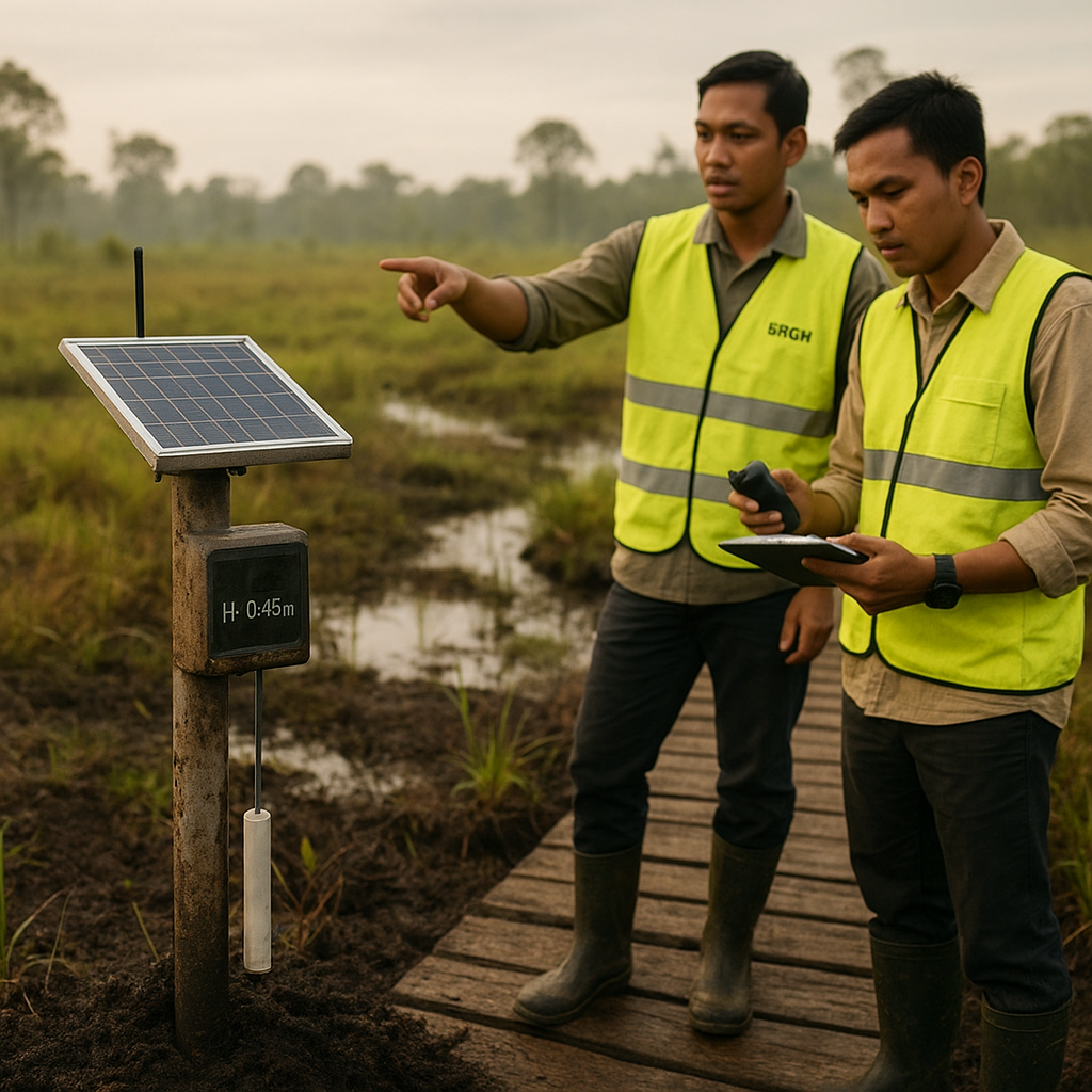 Restorasi Gambut dengan Teknologi Sensor IoT Pantau Tinggi Muka Air secara Real-Time
