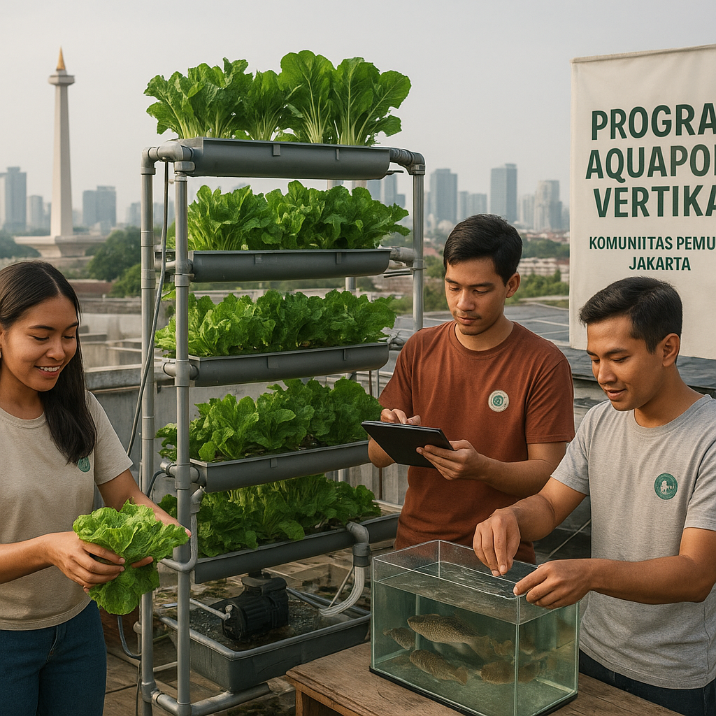 Program 'Aquaponik Vertikal' Perkotaan oleh Komunitas Pemuda di Jakarta Kurangi Jejak Karbon Pangan