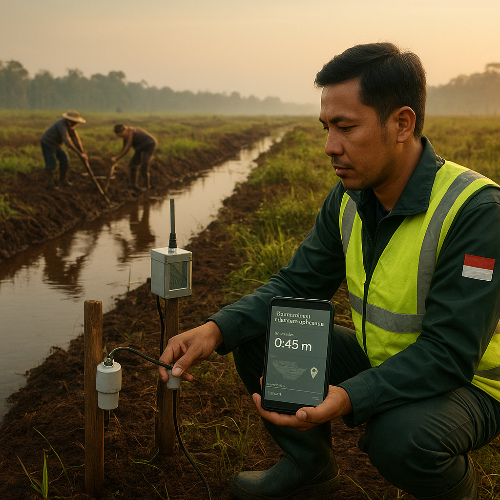 Restorasi Gambut dengan Teknologi Pemantauan Air Digital Cegah Kebakaran dan Emisi