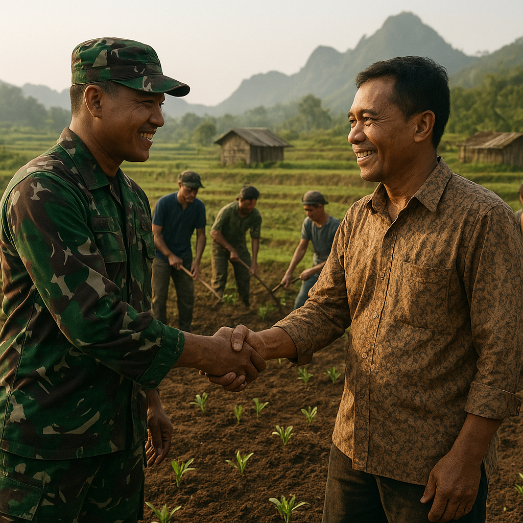 Kolaborasi TNI dengan Masyarakat Garap Lahan Tidur untuk Ketahanan Pangan Daerah Terpencil
