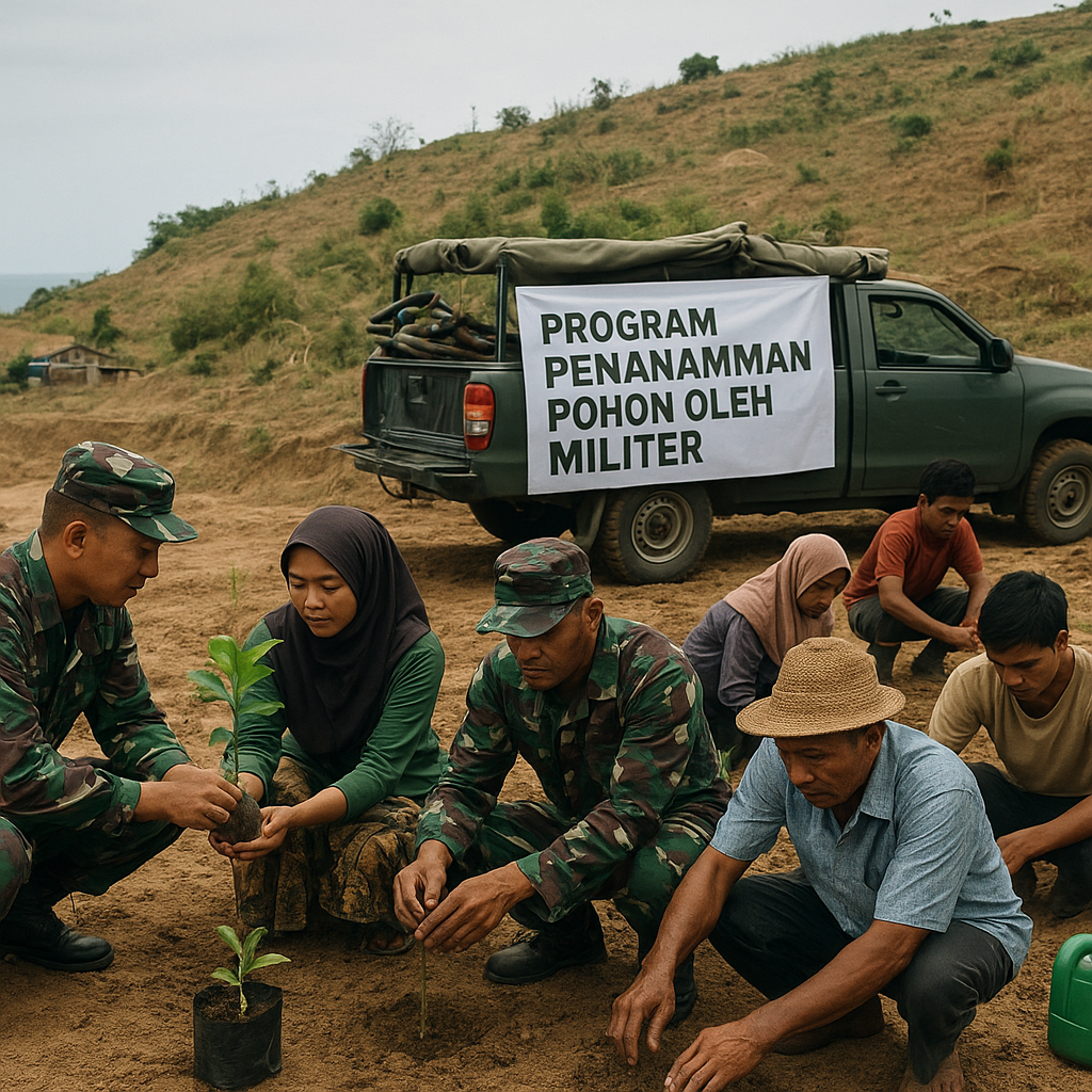 Program Penanaman Pohon oleh Militer di Area Rentan