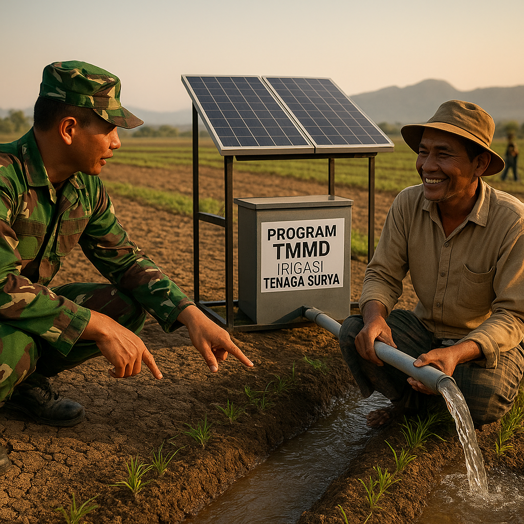 Kolaborasi TNI AD dengan Petani Lahan Kering untuk Sistem Irigasi Tenaga Surya