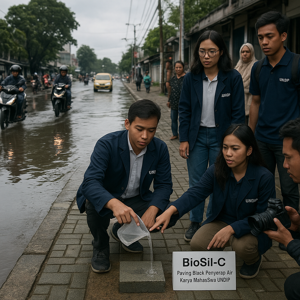BioSil-C: Paving Block Penyerap Air Ramah Lingkungan Karya Mahasiswa Undip untuk Atasi Banjir Solo