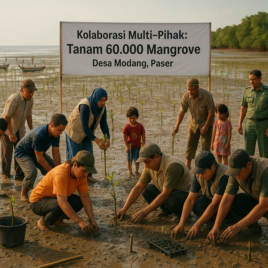 Kolaborasi Multi-Pihak Tanam 60.000 Mangrove Perkuat Ketahanan Pesisir Kalimantan Timur