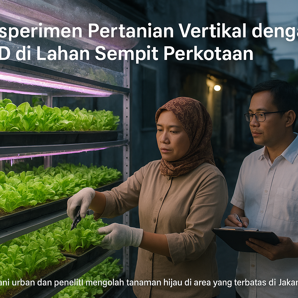 Eksperimen Pertanian Vertikal dengan LED di Lahan Sempit Perkotaan
