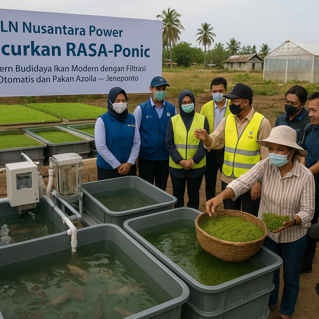 PLN Nusantara Power Luncurkan RASA-Ponic: Sistem Budidaya Ikan Modern dengan Filtrasi Otomatis dan Pakan Azolla di Jeneponto