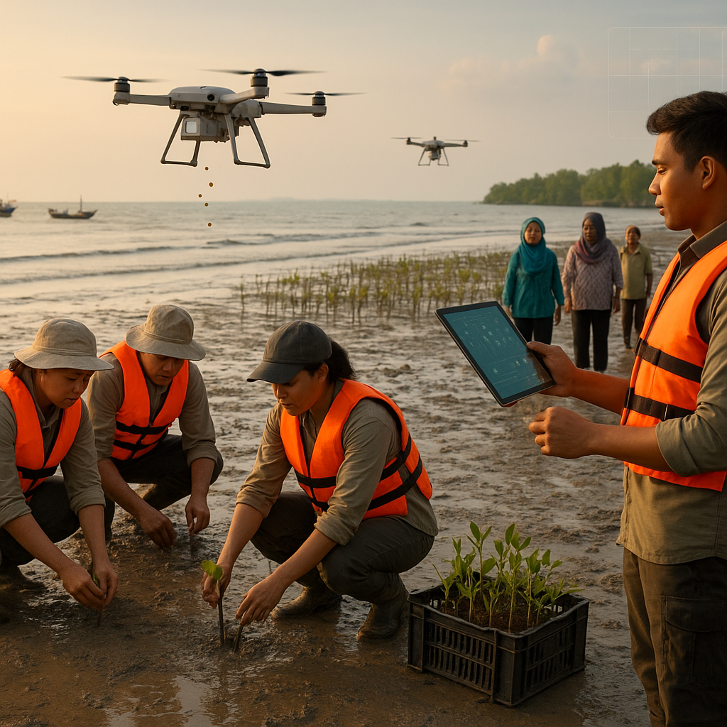 Drone Pemetaan dan Penanaman Mangrove untuk Restorasi Pesisir
