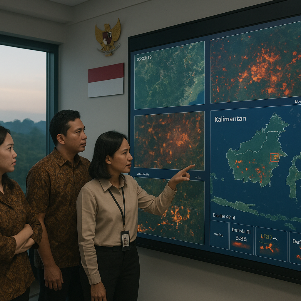 Sistem Early Warning Kebakaran Hutan Berbasis AI dan Satelit Diluncurkan di Kalimantan